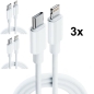 Preview: 3x iPhone 11 Pro Lightning auf USB-C 1m Ladekabel - Datenkabel Ersatzteil